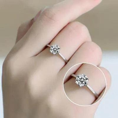 Nexovora™ Adjustable Zircon Ring for Women – Platinum-Plated Stainless Steel Luxury Ring
