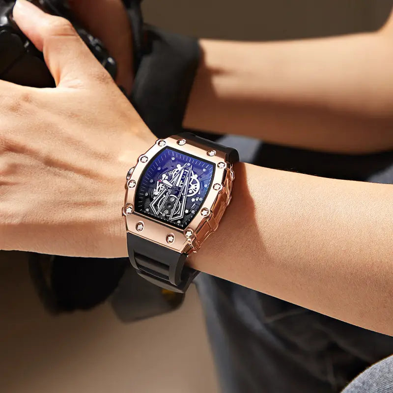 Nexovora™ Royale Prestige Quartz Watch – Rose Gold Dial Edition for Men