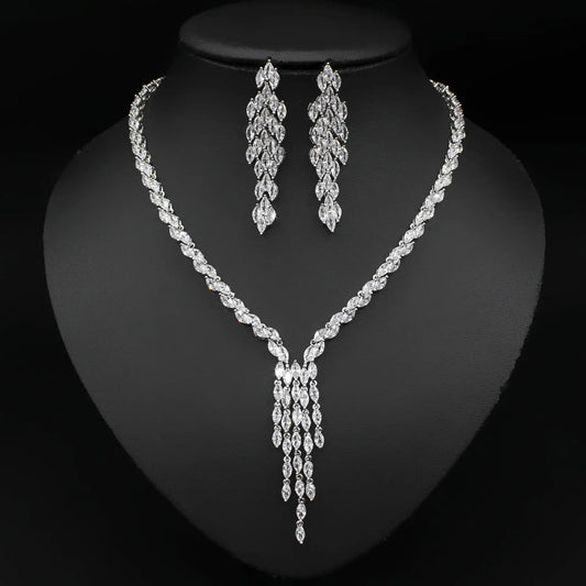 Nexovora™ Celestial Cascade Zircon Tassel Earrings – Bridal Luxury Edition