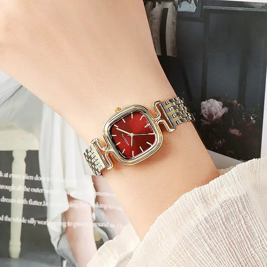 Nexovora™ Aurelia Crystal Quartz Watch – Gold Stainless Steel Edition for Women