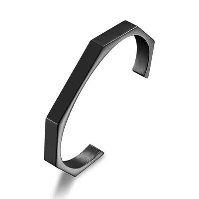 Nexovora™ Silver Hexagonal Kara Bangle – Premium Stainless Steel Bracelet for Men & Women