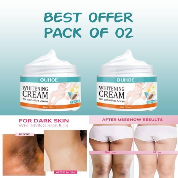 Nexvora™ Whitening Cream for Sensitive Skin – 30ml Pack of 2 Brightening & Even Tone Daily Moisturizer, Gentle Skincare Formula
