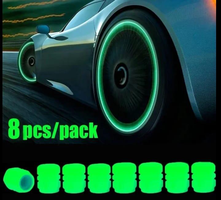Nexvora™ Premium Luminous Wheel Valve Caps – 8Pcs Glow-in-the-Dark Tire Air Caps, Universal Fit Anti-Dust Car Wheel Accessories