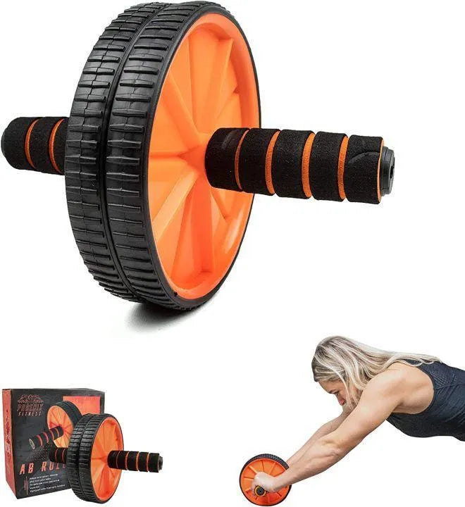 Nexvora™ Dual Wheel AB Roller – Stainless Steel Core Workout Trainer, Heavy-Duty Ab Exercise Wheel for Home Gym Strength Training