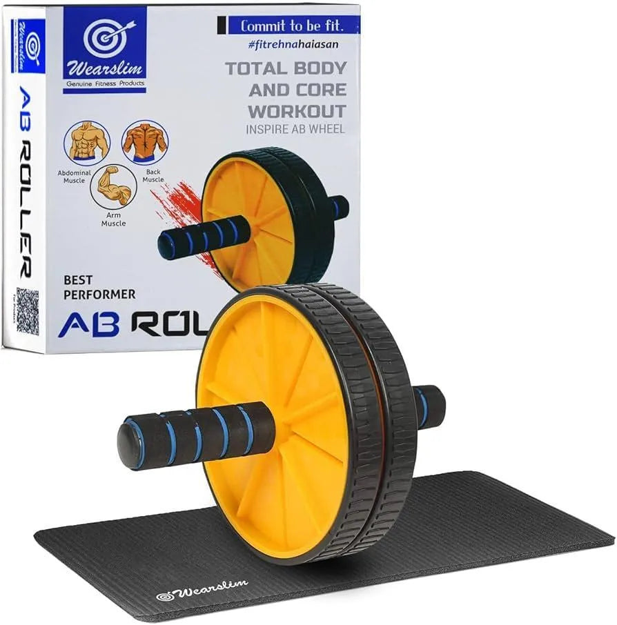 Nexvora™ Dual Wheel AB Roller – Stainless Steel Core Workout Trainer, Heavy-Duty Ab Exercise Wheel for Home Gym Strength Training
