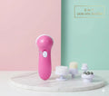 Nexvora™ 5-in-1 Facial Spa Kit – Portable Deep Cleansing & Skin Care Device with 5 Interchangeable Heads, White Beauty Massager Set