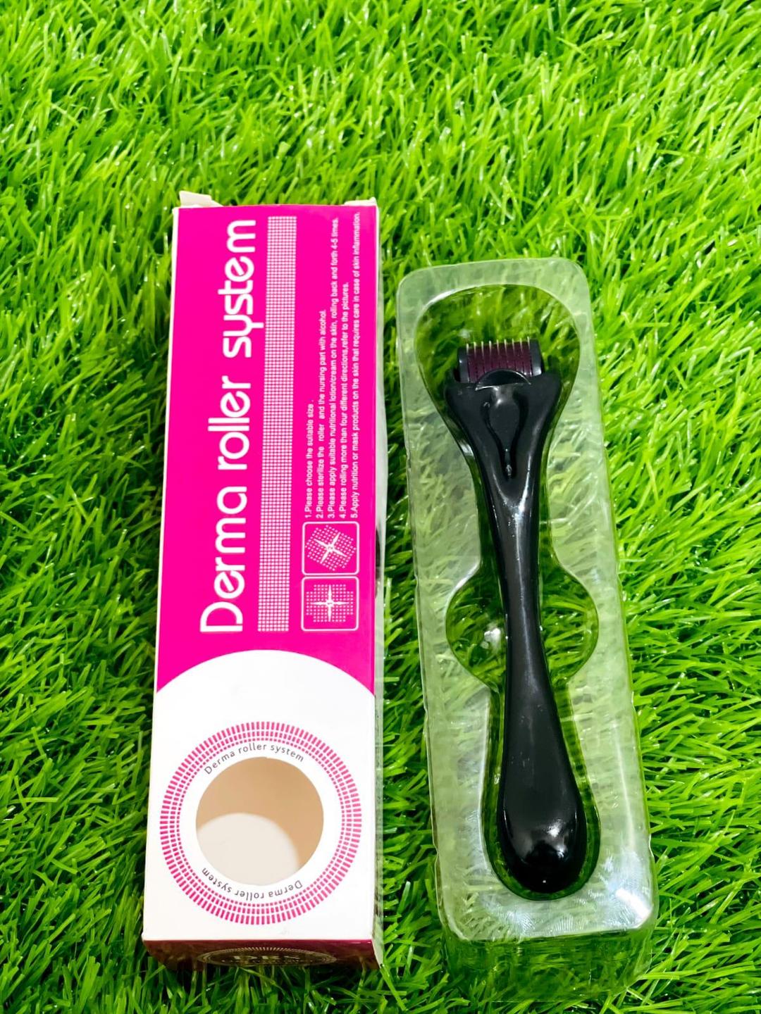 Nexvora™ Derma Roller – Hair Growth & Skin Rejuvenation Microneedle Tool, Black Premium Skincare Device for Beard, Scalp & Face Care