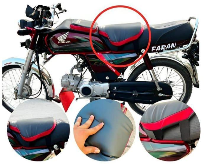 Nexvora™ Premium Black Leather Bike Seat Cushion – Comfortable Shock-Absorbing Riding Pad for Long Rides, Universal Motorcycle Seat Cover