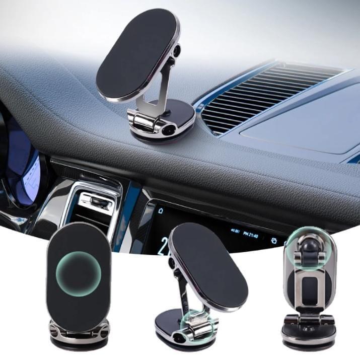 Nexvora™ Magnetic Car Phone Holder – 360° Rotating Arm with Strong ABS Base, Universal Dashboard & Air Vent Smartphone Mount
