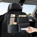 Nexvora™ Premium Car Seat Organizer – Black Rexine Multi-Pocket Storage Bag, Durable Seat Back Storage for Car Accessories & Essentials
