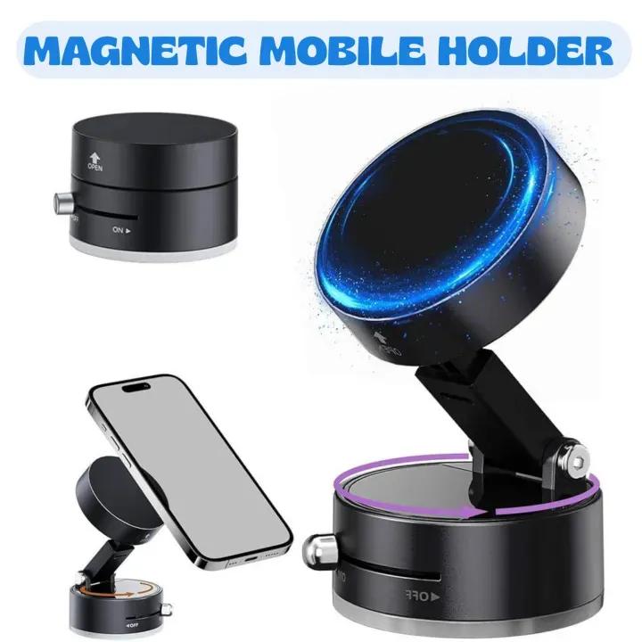 Nexvora™ Magnetic Mobile Holder Black – 360° Swivel Adjustable Car & Desk Phone Mount, Strong Grip Universal Smartphone Stand