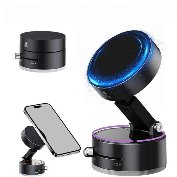 Nexvora™ Magnetic Mobile Holder Black – 360° Swivel Adjustable Car & Desk Phone Mount, Strong Grip Universal Smartphone Stand