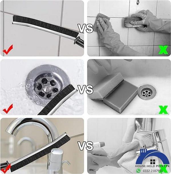 Nexvora™ Premium Bathroom Cleaning Brush Set – Pack of 2 Heavy-Duty Black Scrub Brushes for Tiles, Sink & Toilet Deep Cleaning