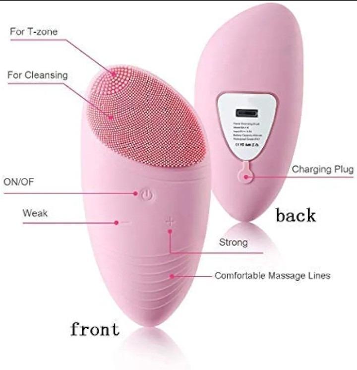 Nexvora™ Rechargeable Facial Cleanser – Pink Silicone Face Cleansing Brush for Deep Cleaning, Gentle Massage & Clear Skin Care