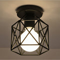 Nexvora™ Modern Geometric Ceiling Lamp – Black Wrought Iron LED Fixture, Minimalist Decorative Hanging Light for Home & Office Interior