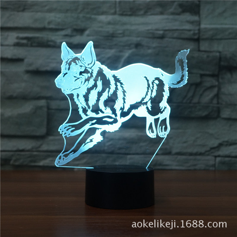 Nexvora™ 3D German Shepherd LED Night Light – Touch Control RGB Illusion Lamp, Decorative Table Mood Light for Bedroom & Home Decor