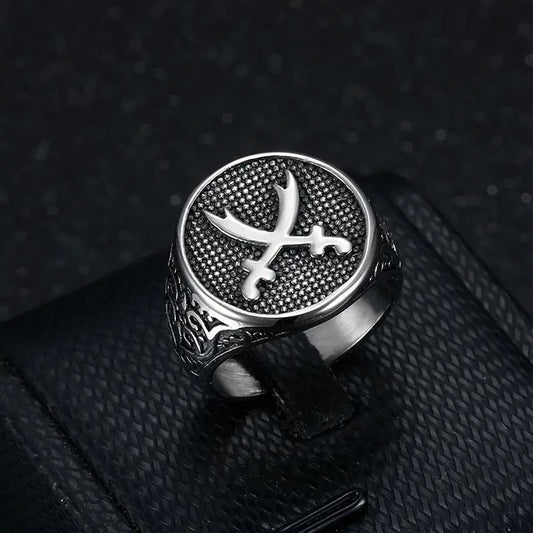 Nexovora™ Heritage Cross Stainless Steel Ring – Silver Edition for Men