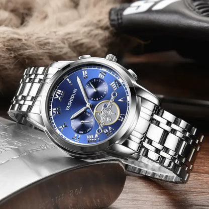 Nexovora™ Obsidian Chronograph Watch – Black Stainless Steel Edition