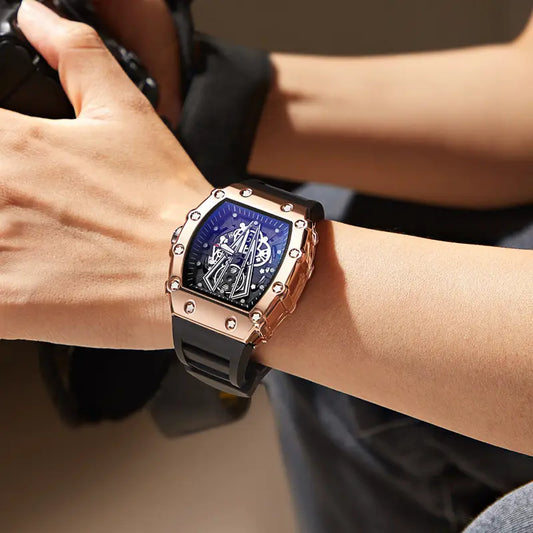Nexovora™ Royale Prestige Quartz Watch – Rose Gold Dial Edition for Men