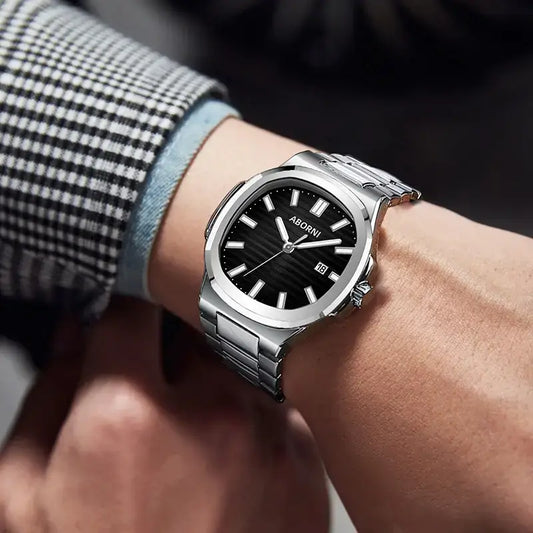 Nexovora™ Ocean Royale Quartz Watch – Blue Dial Stainless Steel Edition