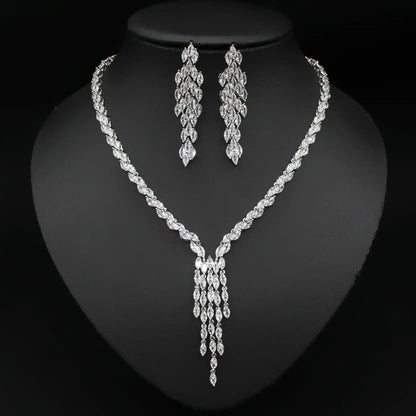 Nexovora™ Celestial Cascade Zircon Tassel Earrings – Bridal Luxury Edition