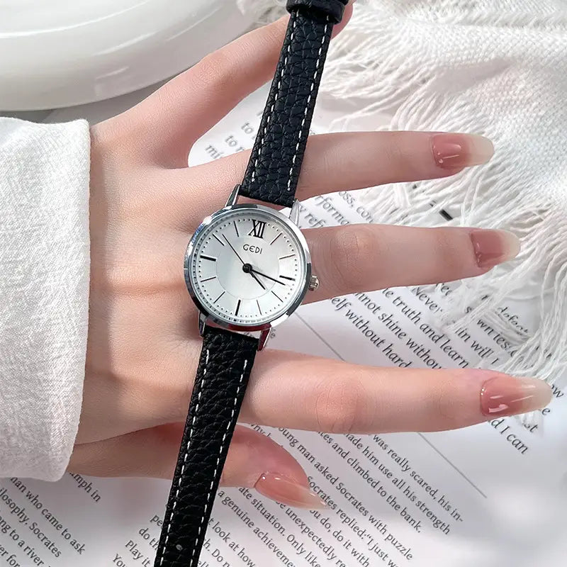 Nexovora™ Vintage Royale Quartz Watch – Gold & Brown Leather Edition for Women
