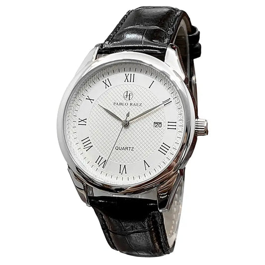 Nexovora™ Noir Legacy Quartz Watch – Black Leather Edition for Men