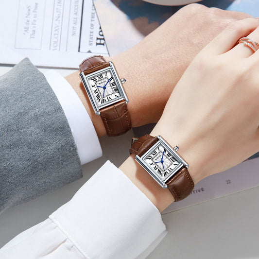 Nexovora™ Eternal Duo Quartz Watch Set – Matching Square Edition for Couples