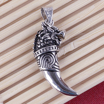 Nexovora™ Korean Style Spike Pendant Necklace for Men – Silver-Plated Stainless Steel Chain