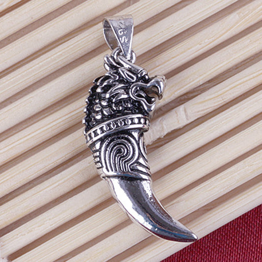 Nexovora™ Korean Style Spike Pendant Necklace for Men – Silver-Plated Stainless Steel Chain