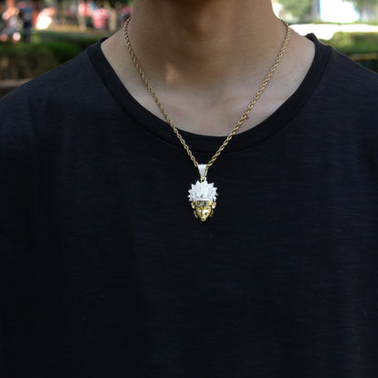Nexovora™ Naruto-Inspired 3D Zircon Pendant Necklace – Gold-Tone Statement Chain