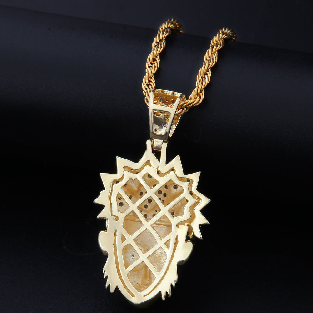 Nexovora™ Naruto-Inspired 3D Zircon Pendant Necklace – Gold-Tone Statement Chain