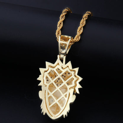 Nexovora™ Naruto-Inspired 3D Zircon Pendant Necklace – Gold-Tone Statement Chain