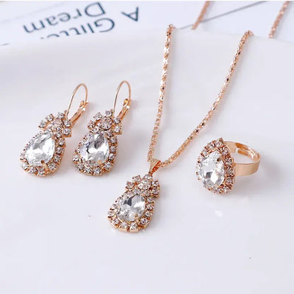 Nexovora™ Women's Green Diamond Watch & Jewelry Set – Luxury Quartz Watch, Bracelet, Necklace & Earrings Gift Set