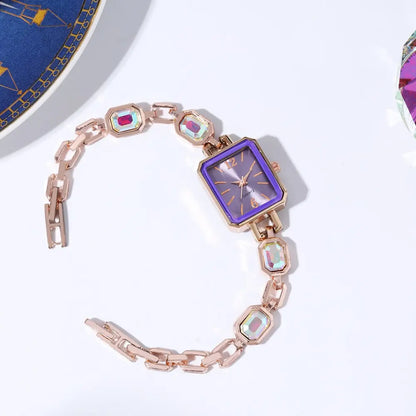Nexovora™ Azure Rose Quartz Watch – Rose Gold Bracelet Edition for Women