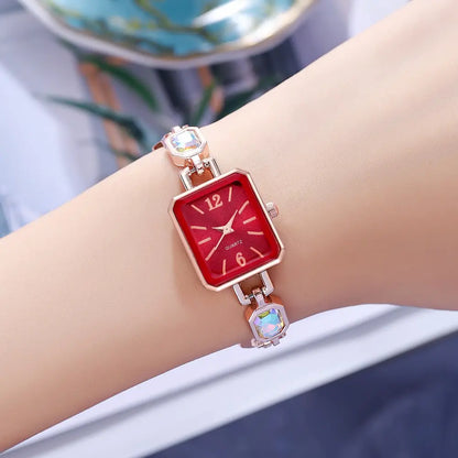 Nexovora™ Azure Rose Quartz Watch – Rose Gold Bracelet Edition for Women