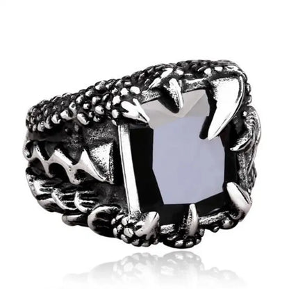 Nexovora™ Dragon Claw Titanium Ring – Sapphire Blue Stone Edition